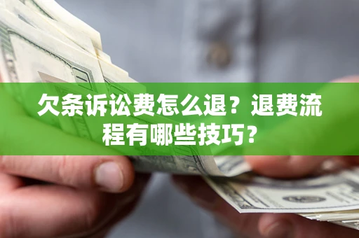 武汉欠条诉讼费怎么退？退费流程有哪些技巧？